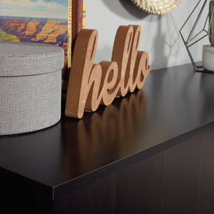 English Elm Dresser, Versatile Brown-Finish Storage Solution For Compact Spaces – Stylish & Functional Design B356P367895