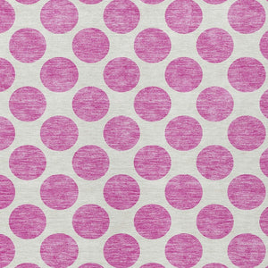 HomeRoots 5' Blush and Ivory Polka Dot Area Rug - Stylish, Washable, Durable for Indoor and Outdoor Spaces 8' X 10' 614878