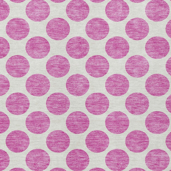 HomeRoots 5' Blush and Ivory Polka Dot Area Rug - Stylish, Washable, Durable for Indoor and Outdoor Spaces 8' X 10' 614878