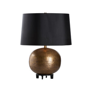 Wildwood Amhurst Hammered Antique Brass Table Lamp With Sleek Black Shade — Versatile Ambient & Task Lighting 61488