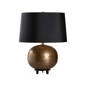 Wildwood Amhurst Hammered Antique Brass Table Lamp With Sleek Black Shade — Versatile Ambient & Task Lighting 61488