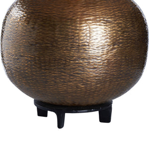 Wildwood Amhurst Hammered Antique Brass Table Lamp With Sleek Black Shade — Versatile Ambient & Task Lighting 61488