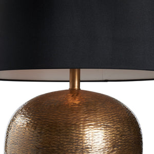 Wildwood Amhurst Hammered Antique Brass Table Lamp With Sleek Black Shade — Versatile Ambient & Task Lighting 61488