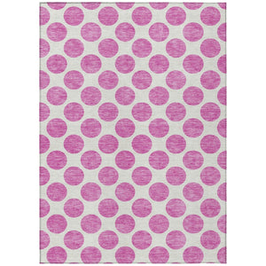 HomeRoots 5' Blush and Ivory Polka Dot Area Rug - Stylish, Washable, Durable for Indoor and Outdoor Spaces 10' X 14' 614880