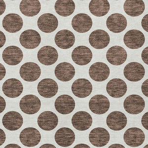 HomeRoots 5' Durable Brown and Ivory Polka Dot Area Rug – Washable, Stylish for Indoor and Outdoor Spaces 9' X 12' 614885