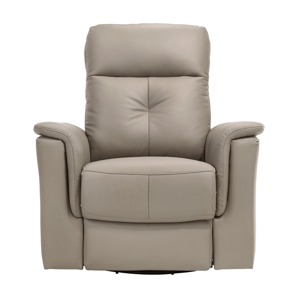 English Elm Latte Top Grain Leather Swivel Glider Recliner Chair - 360° Motion, Manual Pull-Tab Recline, Modern Comfort B011P329278