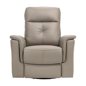 English Elm Latte Top Grain Leather Swivel Glider Recliner Chair - 360° Motion, Manual Pull-Tab Recline, Modern Comfort B011P329278