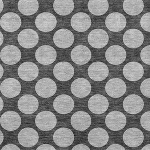 HomeRoots 5' Charcoal and Ivory Polka Dot Indoor Outdoor Area Rug – Durable, Washable, Stylish for Any Space 8' X 10' 614890