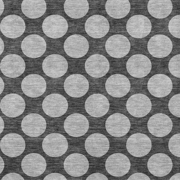 HomeRoots 5' Charcoal and Ivory Polka Dot Indoor Outdoor Area Rug – Durable, Washable, Stylish for Any Space 8' X 10' 614890