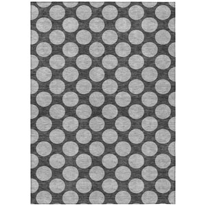 HomeRoots 5' Charcoal and Ivory Polka Dot Indoor Outdoor Area Rug – Durable, Washable, Stylish for Any Space 10' X 14' 614892