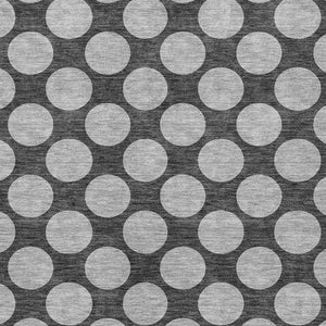 HomeRoots 5' Charcoal and Ivory Polka Dot Indoor Outdoor Area Rug – Durable, Washable, Stylish for Any Space 10' X 14' 614892