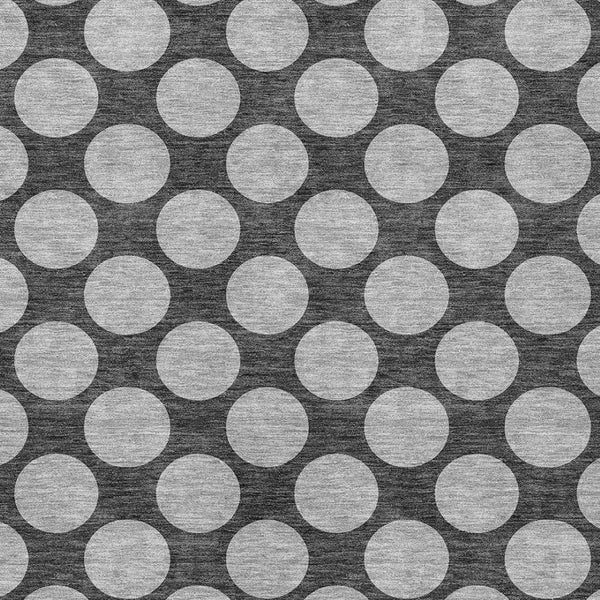 HomeRoots 5' Charcoal and Ivory Polka Dot Indoor Outdoor Area Rug – Durable, Washable, Stylish for Any Space 10' X 14' 614892
