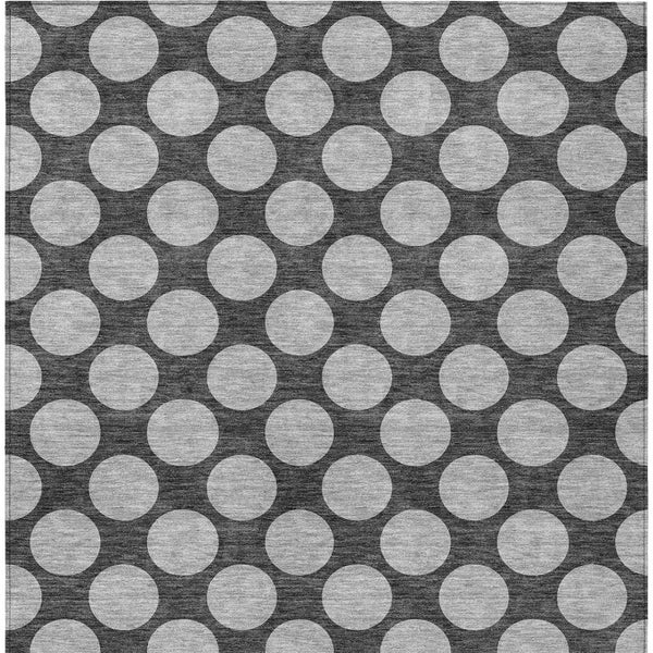 HomeRoots 5' Charcoal and Ivory Polka Dot Indoor Outdoor Area Rug – Durable, Washable, Stylish for Any Space 10' X 14' 614892