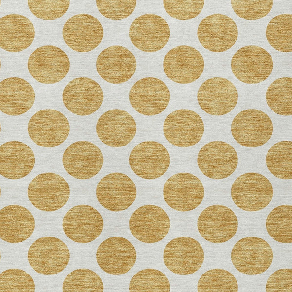 HomeRoots 5' Gold and Ivory Polka Dot Indoor Outdoor Area Rug - Durable, Washable, Non-Slip for Any Space 8' X 10' 614896