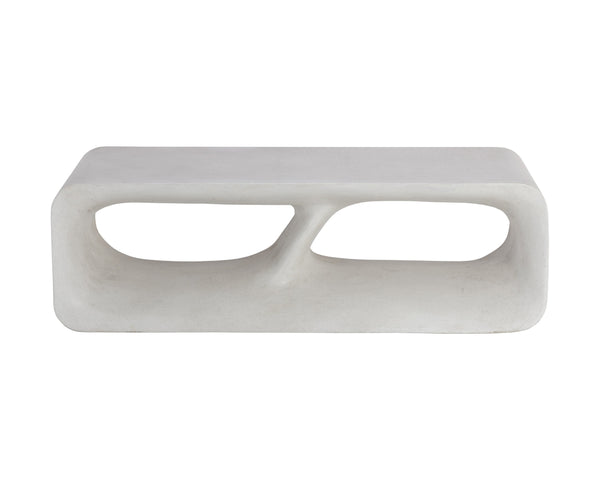 Sunpan Kurver Bench - Contemporary Terrazzo Design with Polished Edges for Indoor & Outdoor Spaces