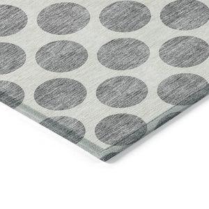 HomeRoots 5' Gray and Ivory Polka Dot Washable Area Rug - Versatile, Durable Design for Indoor and Outdoor Use 5' X 8' 614900