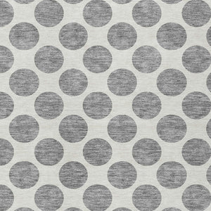 HomeRoots 5' Gray and Ivory Polka Dot Washable Area Rug - Versatile, Durable Design for Indoor and Outdoor Use 5' X 8' 614900