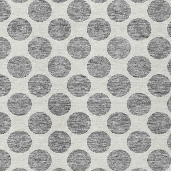 HomeRoots 5' Gray and Ivory Polka Dot Washable Area Rug - Versatile, Durable Design for Indoor and Outdoor Use 5' X 8' 614900