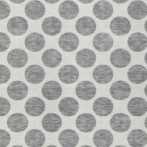 HomeRoots 5' Gray and Ivory Polka Dot Washable Area Rug - Versatile, Durable Design for Indoor and Outdoor Use 9' X 12' 614903