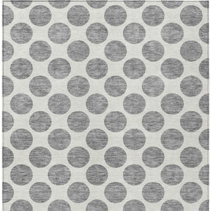 HomeRoots 5' Gray and Ivory Polka Dot Washable Area Rug - Versatile, Durable Design for Indoor and Outdoor Use 10' X 14' 614904