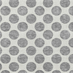 HomeRoots 5' Gray and Ivory Polka Dot Washable Area Rug - Versatile, Durable Design for Indoor and Outdoor Use 10' X 14' 614904