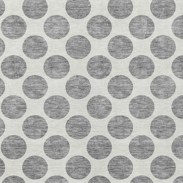 HomeRoots 5' Gray and Ivory Polka Dot Washable Area Rug - Versatile, Durable Design for Indoor and Outdoor Use 10' X 14' 614904