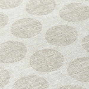 HomeRoots 5' Stylish Ivory and Beige Polka Dot Washable Area Rug for Indoor and Outdoor Spaces, Durable Design 8' Round 614907