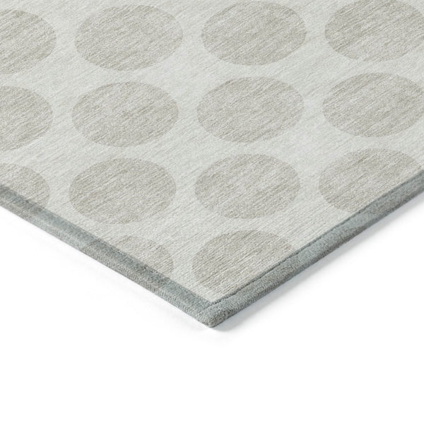 HomeRoots 5' Stylish Ivory and Beige Polka Dot Washable Area Rug for Indoor and Outdoor Spaces, Durable Design 8' X 10' 614908