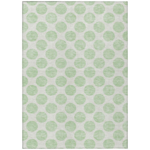 HomeRoots 5' Playful Mint Green and Ivory Polka Dot Area Rug – Durable, Washable Décor for Indoor and Outdoor Spaces 5' X 8' 614918