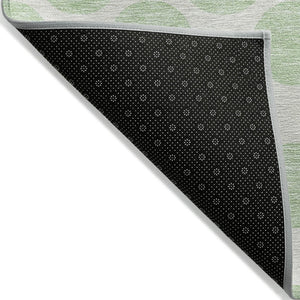 HomeRoots 5' Playful Mint Green and Ivory Polka Dot Area Rug – Durable, Washable Décor for Indoor and Outdoor Spaces 5' X 8' 614918