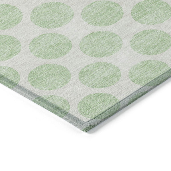 HomeRoots 5' Playful Mint Green and Ivory Polka Dot Area Rug – Durable, Washable Décor for Indoor and Outdoor Spaces 8' X 10' 614920