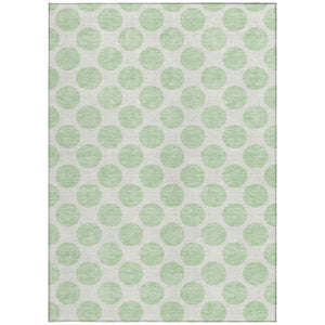 HomeRoots 5' Playful Mint Green and Ivory Polka Dot Area Rug – Durable, Washable Décor for Indoor and Outdoor Spaces 8' X 10' 614920