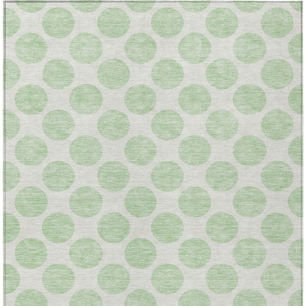 HomeRoots 5' Playful Mint Green and Ivory Polka Dot Area Rug – Durable, Washable Décor for Indoor and Outdoor Spaces 9' X 12' 614921