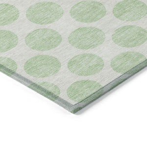 HomeRoots 5' Playful Mint Green and Ivory Polka Dot Area Rug – Durable, Washable Décor for Indoor and Outdoor Spaces 9' X 12' 614921