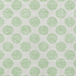 HomeRoots 5' Playful Mint Green and Ivory Polka Dot Area Rug – Durable, Washable Décor for Indoor and Outdoor Spaces 9' X 12' 614921