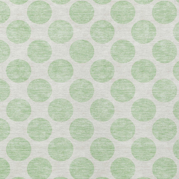 HomeRoots 5' Playful Mint Green and Ivory Polka Dot Area Rug – Durable, Washable Décor for Indoor and Outdoor Spaces 9' X 12' 614921