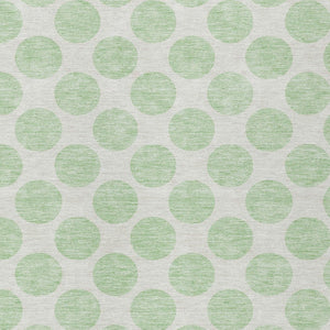 HomeRoots 5' Playful Mint Green and Ivory Polka Dot Area Rug – Durable, Washable Décor for Indoor and Outdoor Spaces 10' X 14' 614922