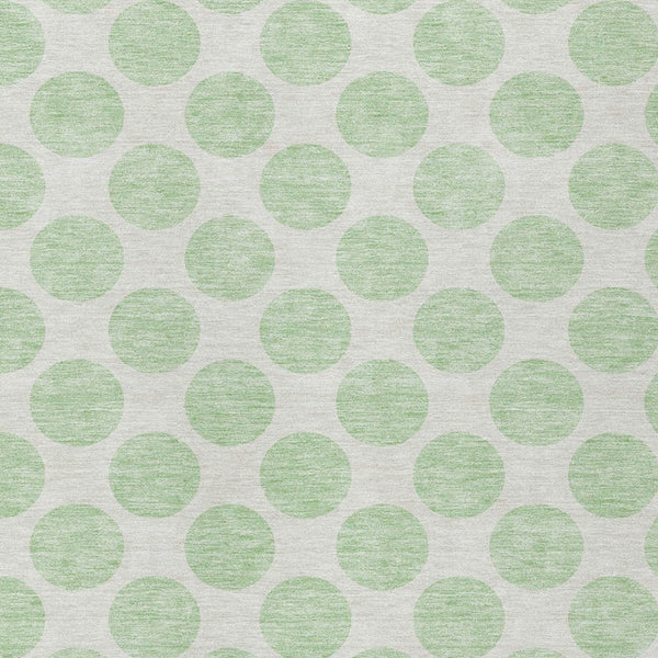 HomeRoots 5' Playful Mint Green and Ivory Polka Dot Area Rug – Durable, Washable Décor for Indoor and Outdoor Spaces 10' X 14' 614922