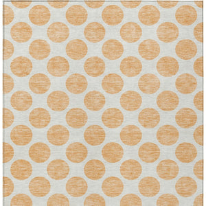HomeRoots 5' Peach and Ivory Polka Dot Washable Area Rug for Indoor & Outdoor High-Traffic Spaces 10' X 14' 614934