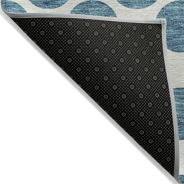 HomeRoots 5' Teal Blue and Ivory Polka Dot Area Rug – Stylish, Washable, Indoor/Outdoor Perfect for Any Space 10' X 14' 614946