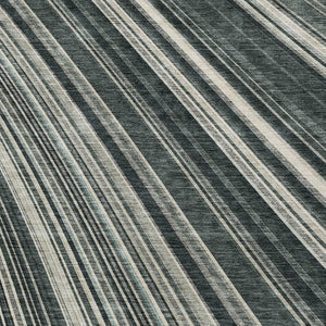 HomeRoots 5' Modern Striped Washable Area Rug in Black, Gray, and Ivory - Stylish Indoor Outdoor Solution 5' X 8' 614960