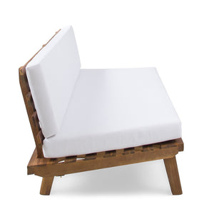 English Elm Hillcrest Solid Acacia Corner Sofa with Built-in Side Table for Outdoor Living 61288.00RSBWHI