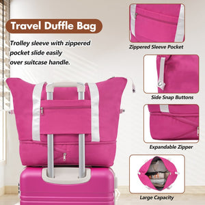 English Elm Hardshell Abs Suitcase Set with Duffel and Toiletry Bag Tsa Lock Spinner Wheels Pink N732P193484H