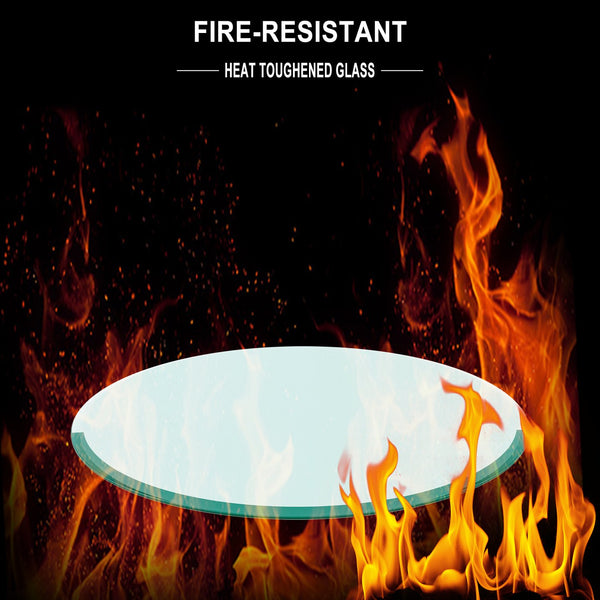 English Elm 24" Round Tempered Glass Tabletop - Clear, Beveled Edge, Durable & Modern For Home Or Office Use W241P248451