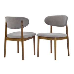 English Elm Christopher Knight Home® - Contemporary Grey Upholstered Side Chairs - Set Of 2 With Walnut Legs For Modern Dining Comfort N768P331579G