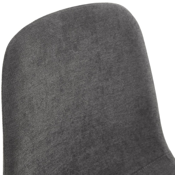 English Elm A Set of 4 Linen Upholstered Dining Chairs with Matte Black Legs for Modern Kitchens W1151P416513