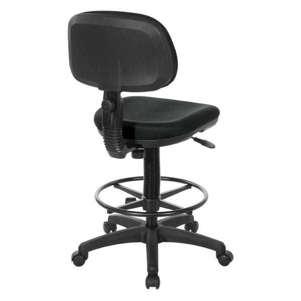 OSP Home Furnishings Sculptured Ergonomic Drafting Chair with Adjustable Footrest for Counter Height Workstations Jet DC517-297