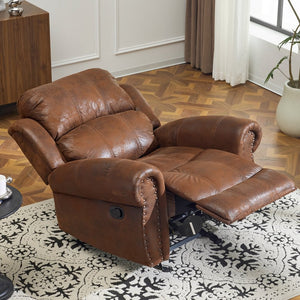 English Elm Christopher Knight Home® - 40.75" Wide Suede Manual Glider Recliner Chair with Rolled Arms, Microfiber Comfort & Infinite Positions Brown N763P264499D