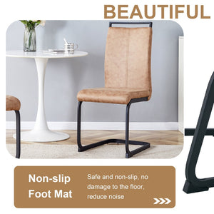 English Elm Table 67"X36" Modern 5-Piece Dining Set With Brown Fabric Chairs For Kitchen & Dining Room Use W1151S01955-GIGA