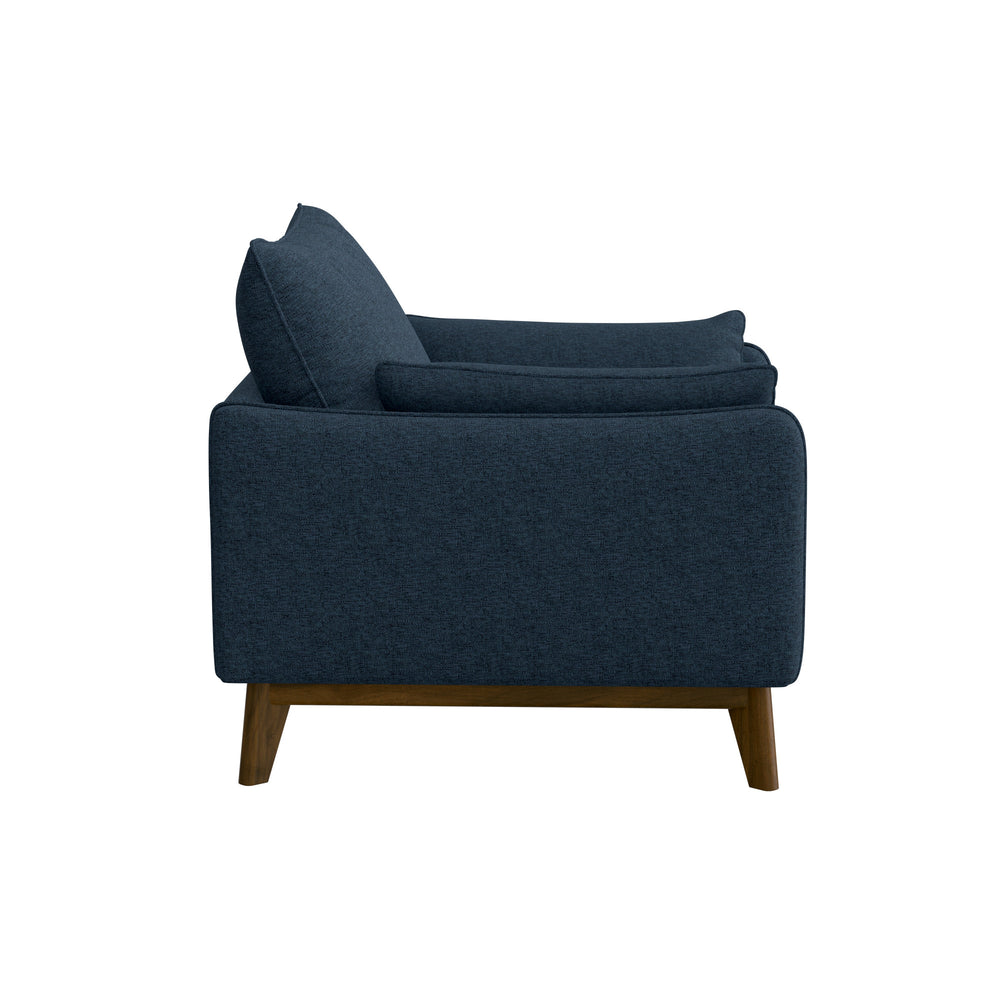 English Elm Wallace & Bay - Blue Mid-Century Modern Fabric Chair in Navy Storm – Comfortable, Easy-Care Accent Seat, 35.4"W B361P384457